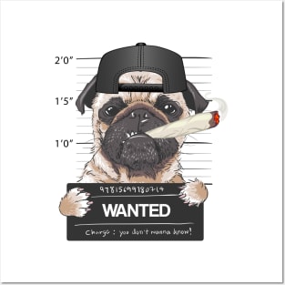 Wanted Pug Posters and Art